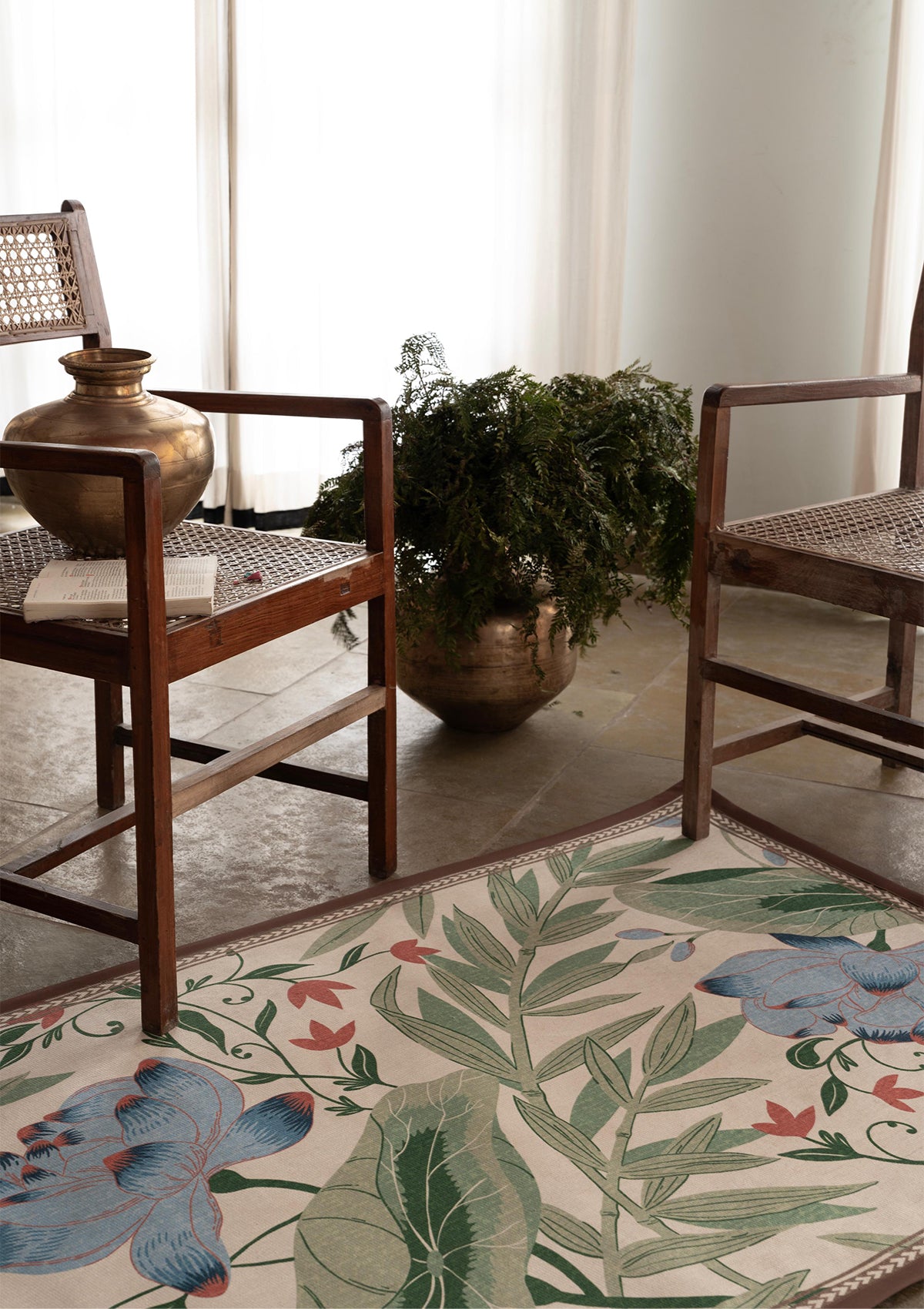 Hello Hibiscus Sky | Hand-washable and sustainable rug